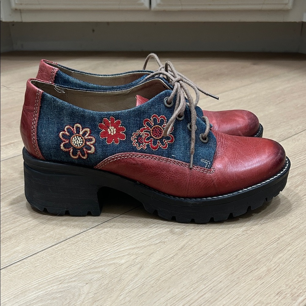 Dromedaris Whimsy Flowers Kiara Lug Sole Oxford Size 39